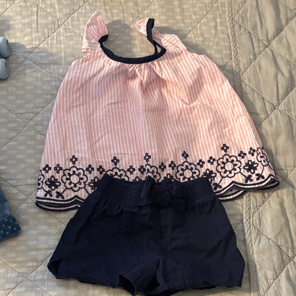 Penelope Mack Pink and Navy Striped Set